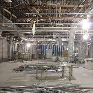 Interior demolition of a parking garage